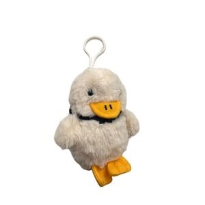 Aflac Duck Plush Bag Clip Keychain White Insurance Mascot Promo 4" Logo Mini